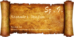 Szatmári Ibolya névjegykártya